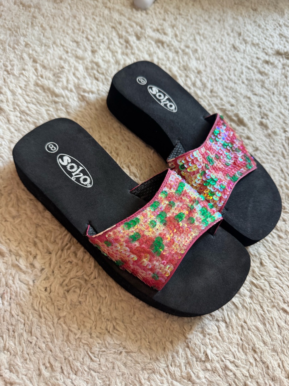 Y2K sequin sandals